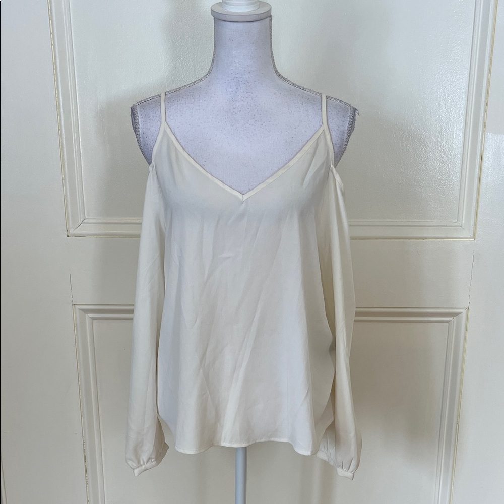 Walter Baker Off-White Cold Shoulder Blouse
